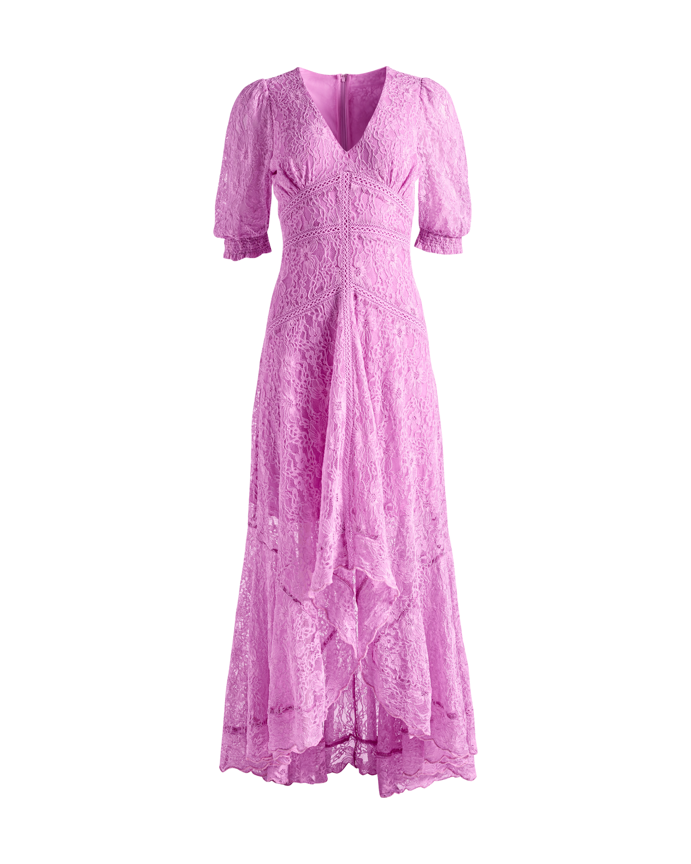 Lace High-Low Maxi Dress